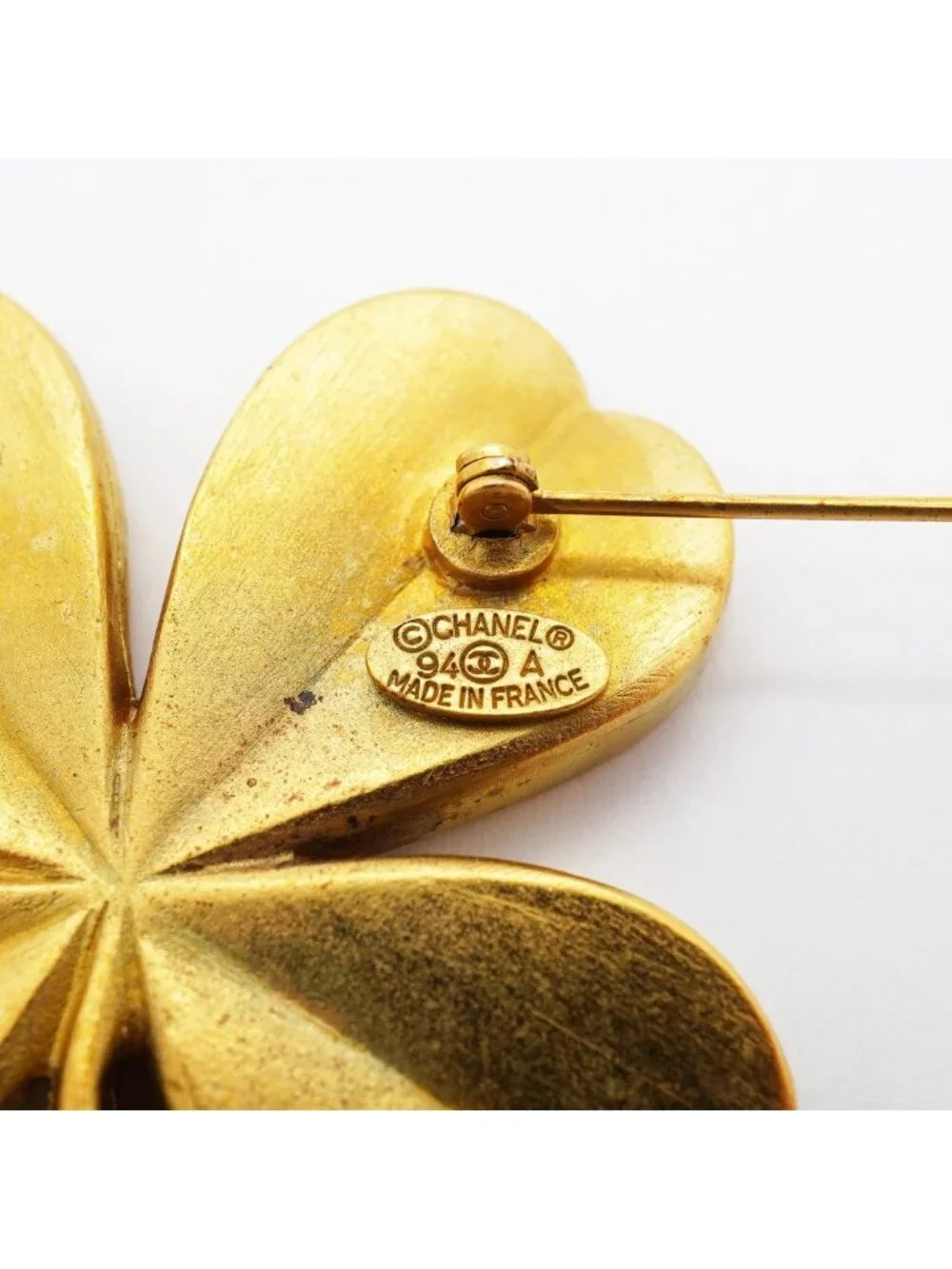 Chanel Vintage CC Logo Gold Plated Brooch